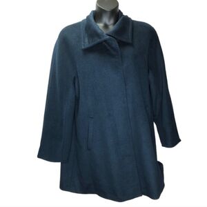 Ellen Tracy Convertible Collar Wool Blend Coat Size 16